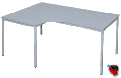 Freiformtisch-Winkel Schreibtisch 200 cm lichtgrau Winkel links - Maß: 200 x 120/80 cm - Platte 25 mm stark- super stabil -  Preishammer - sofort lieferbar !!!