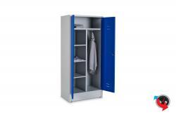 Kleider-Wäschespinde Stahl -Abteilbreite 30 cm-Gesamtbreite 60 cm - 1 Drehriegel - blaue Türen - Lieferzeit ca. 2-3 Wochen !