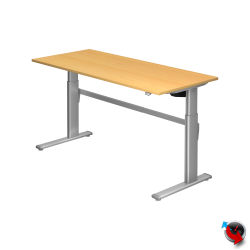 Schreibtisch-System: London-elektrisch verstellbar 70-120 cm, Platte Buche, Mass: 180 x 80 cm, sofort lieferbar, Preishammer ! 